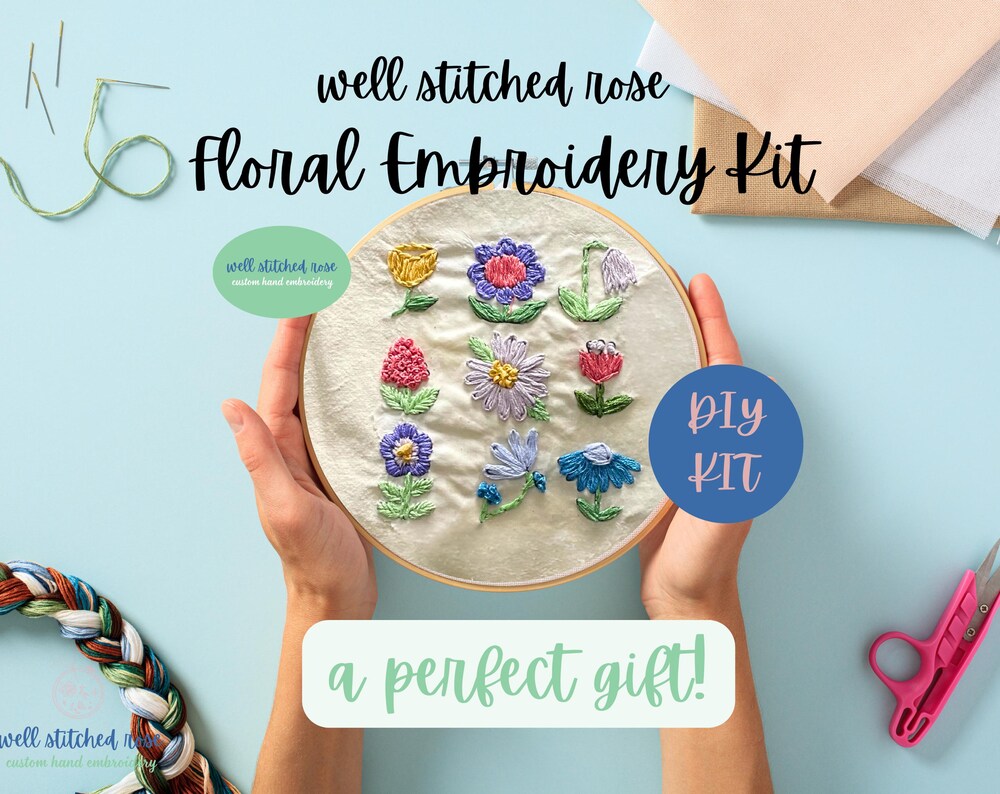 Floral Embroidery Kit | Vintage Stitch Set